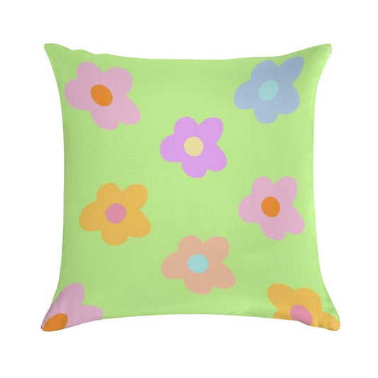 Pastel 5-petal Flowers Soft Anti-Pilling Throw Pillow