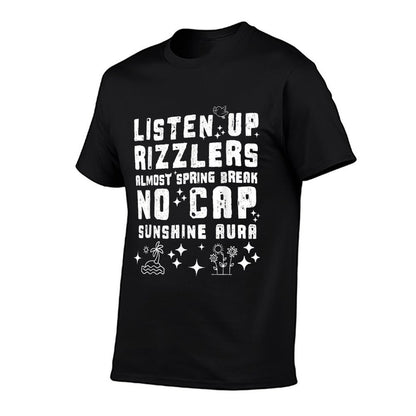 Rizzlers Spring Break No Cap Teacher Funny Spring Break  Eco-friendly Material T-Shirt
