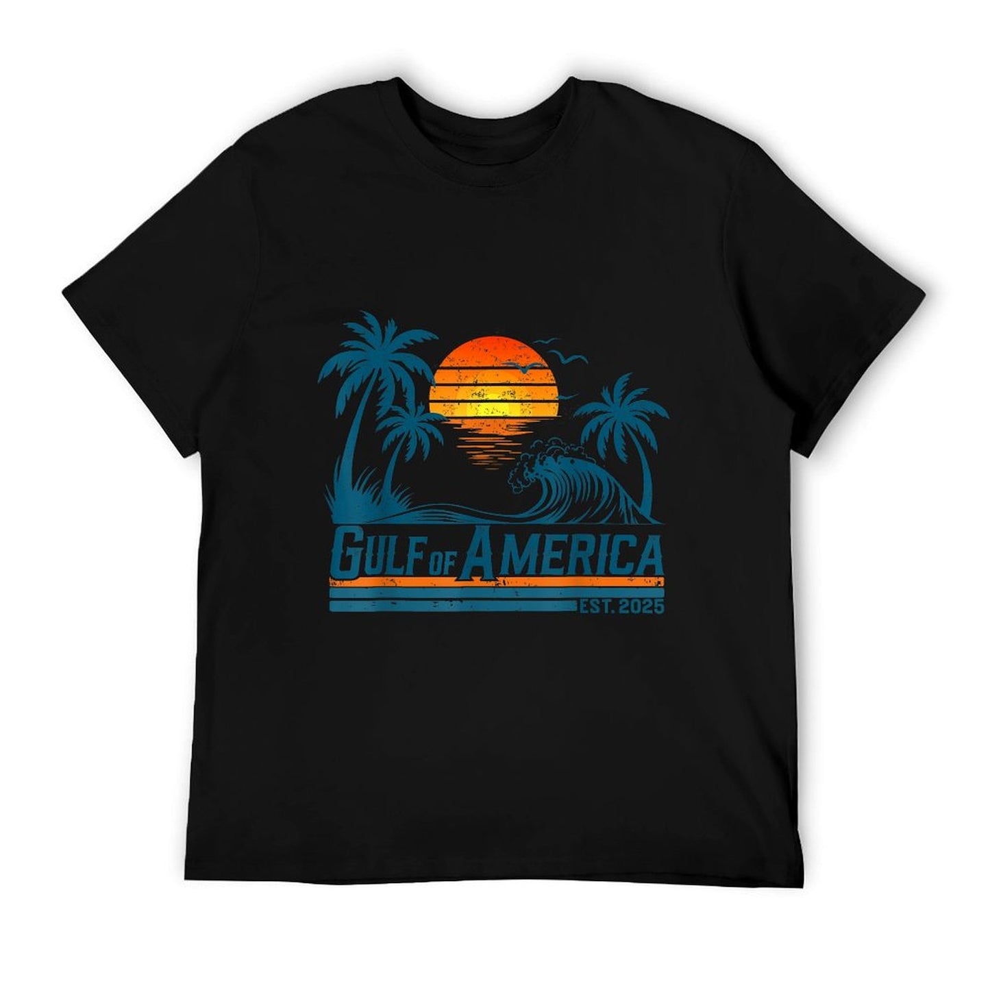 Retro Vintage Gulf Of US America 2025 American Gift Heathered Texture T-Shirt