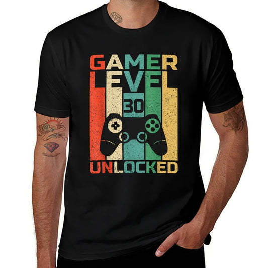 30th Birthday Gamer T Level 30 Unlocked Gamer Birthday Comfortable T-Shirt