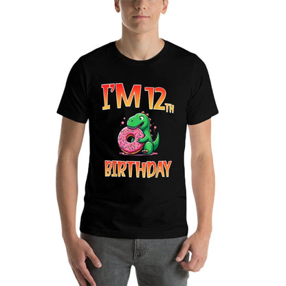 I'm 12 Th Birthday Boy Girl Year Old T Rex Dinosaur Jurassic  Soft T-Shirt