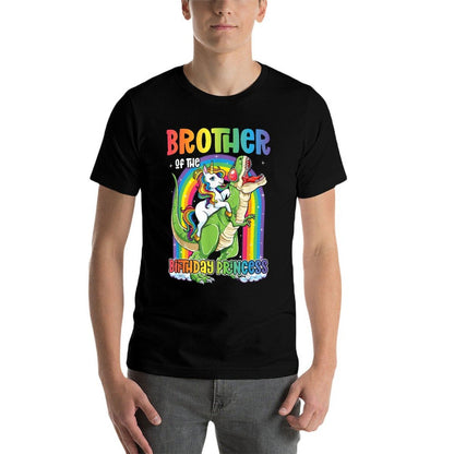 Brother of The Birthday Princess T Rex Birthday Unicorn Girl  Soft T-Shirt