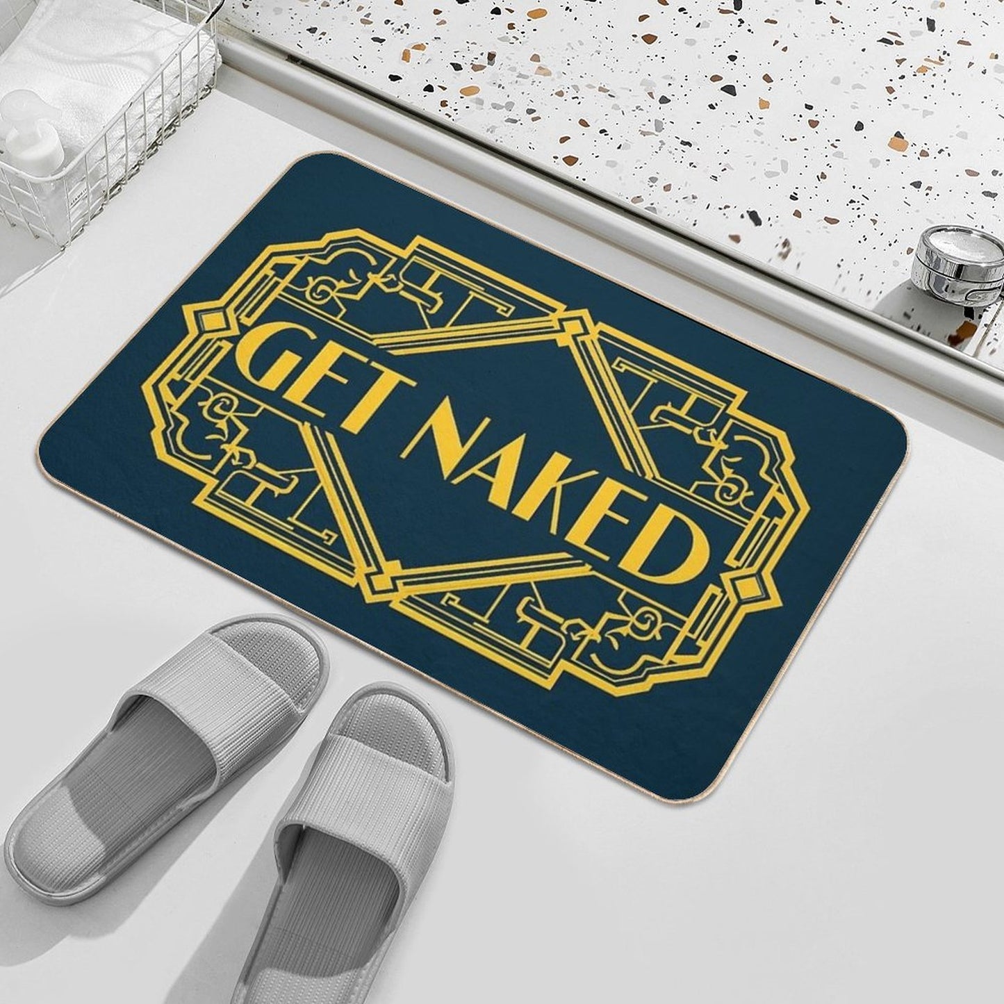 Get Naked - Fun Bathroom  Easy Maintenance Bath Mat