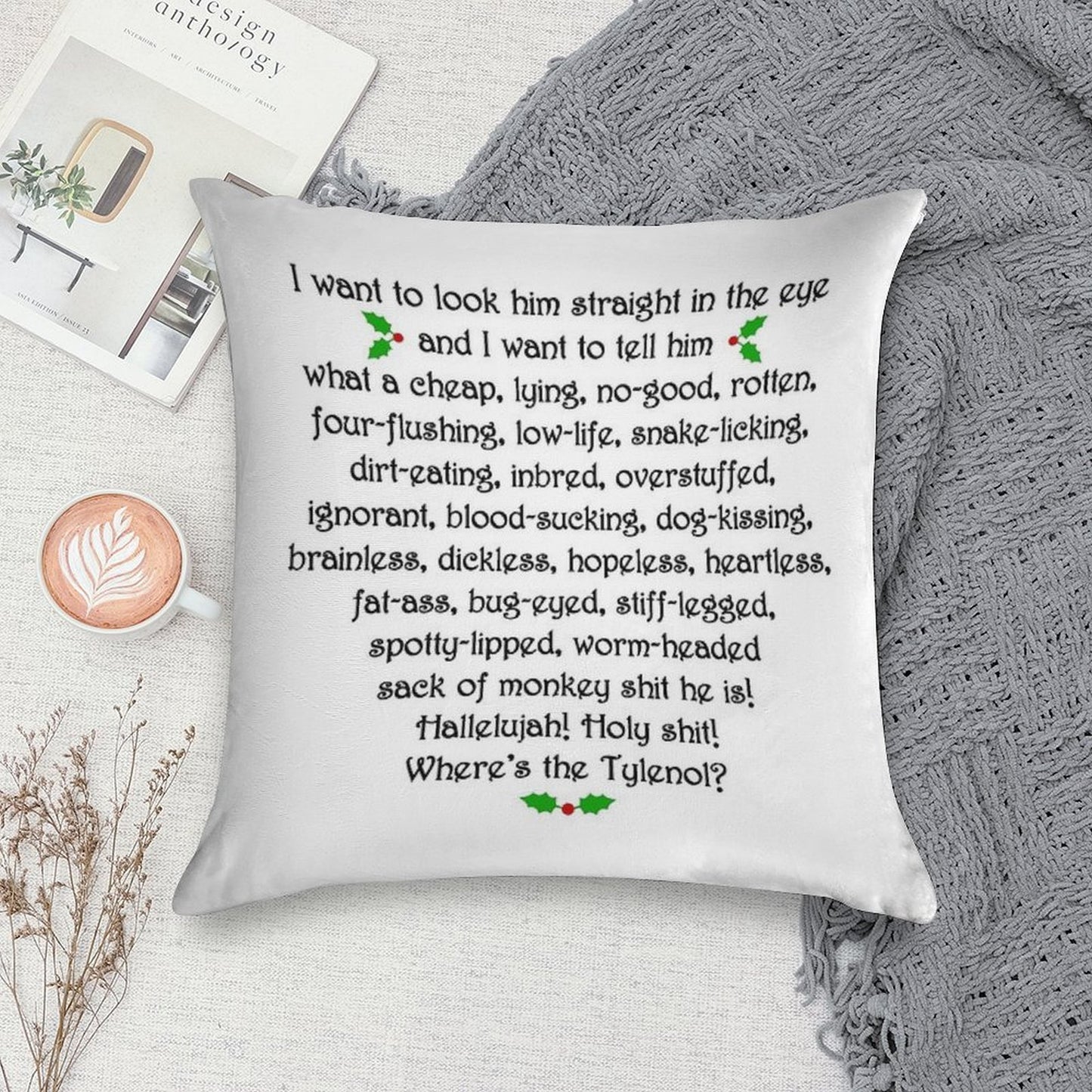 Clark Griswold Rant Soft Home Decor Throw Pillow