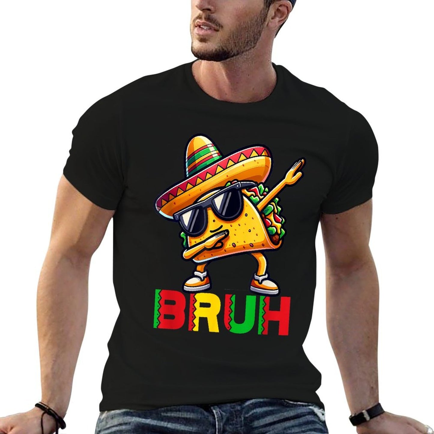 Mexican Food Dabbing Taco Bruh Cinco De Mayo Boys Girls  Quick-drying T-Shirt