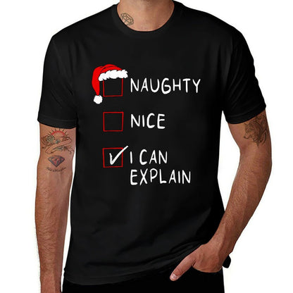 Naughty Nice List I Can Explain Xmas Men Women Christmas  Trendy Pattern T-Shirt