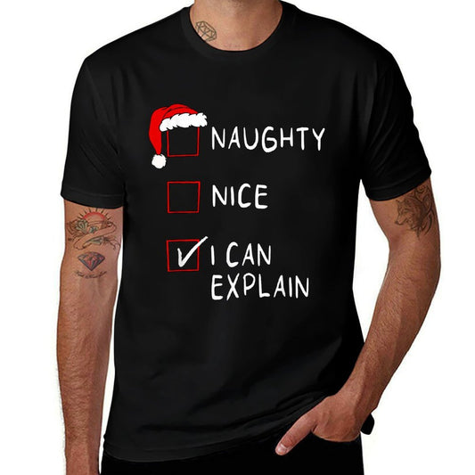 Naughty Nice List I Can Explain Xmas Men Women Christmas  Trendy Pattern T-Shirt
