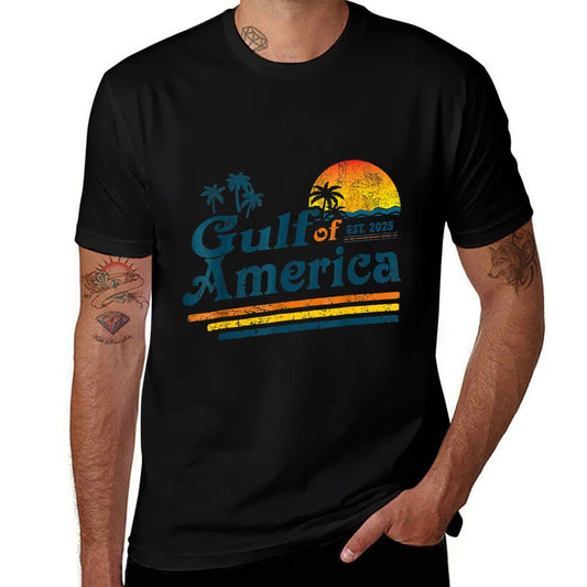 Retro Gulf Of US America 2025 American Flag Gulf Mexico Relaxed-fit T-Shirt