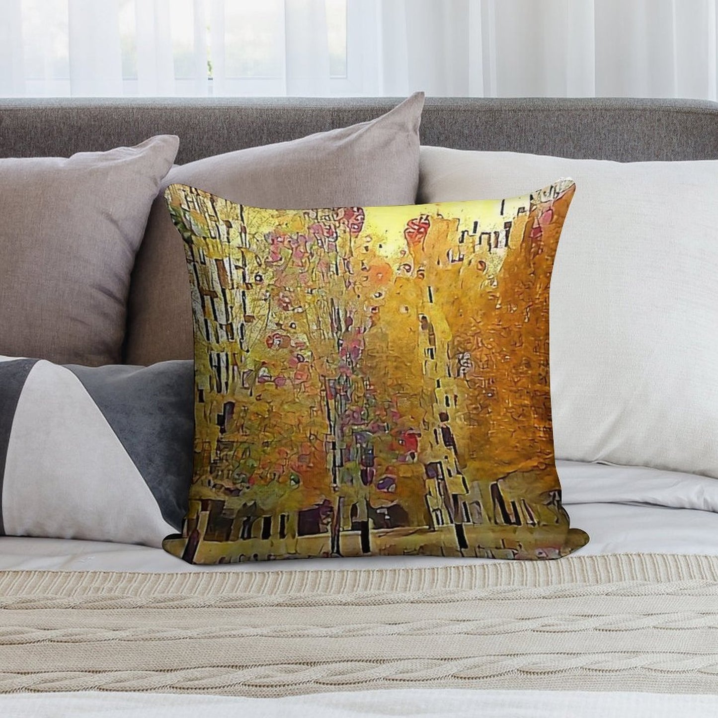 Klimt Trees Soft Luxury Feel Throw Pillow