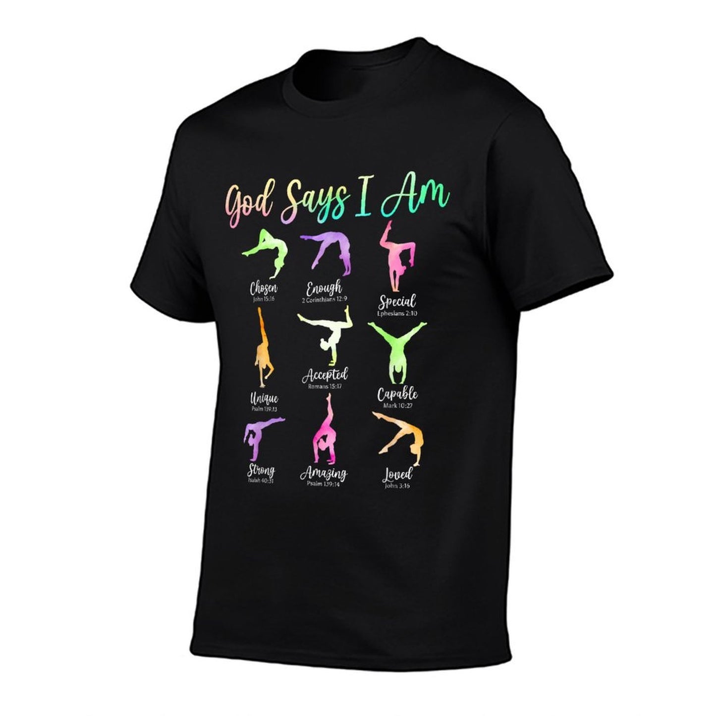 God Says I Am Cartwheel Gymnastic Christian Girls Religious  Moisture-wicking T-Shirt