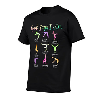 God Says I Am Cartwheel Gymnastic Christian Girls Religious  Moisture-wicking T-Shirt