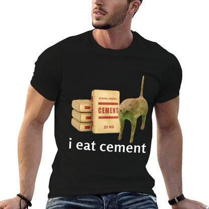 I Eat Cement Cat Kids Funny Dank Cat Meme  Eco-friendly Material T-Shirt