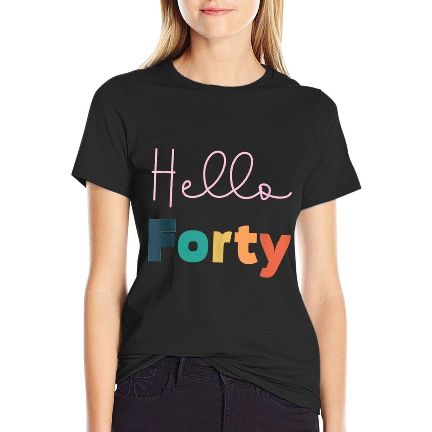 Hello Forty 40 Year Old Retro Vintage 1985 40th Birthday  Lightweight T-Shirt