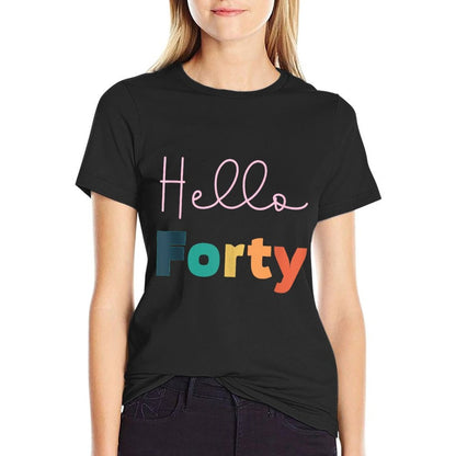 Hello Forty 40 Year Old Retro Vintage 1985 40th Birthday  Lightweight T-Shirt