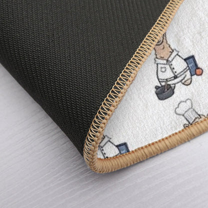 Chef Llama- Cute Cooking Animal Illustration for Foodies & Animal Lovers  Pet-Safe Bath Mat