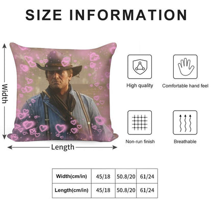Arthur Morgan Hearts Soft High-Density Material Throw Pillow