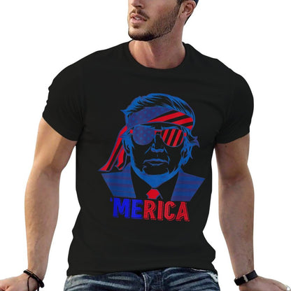 MERICA TRUMP Happy 4th Of July Trump American  Odor-resistant T-Shirt