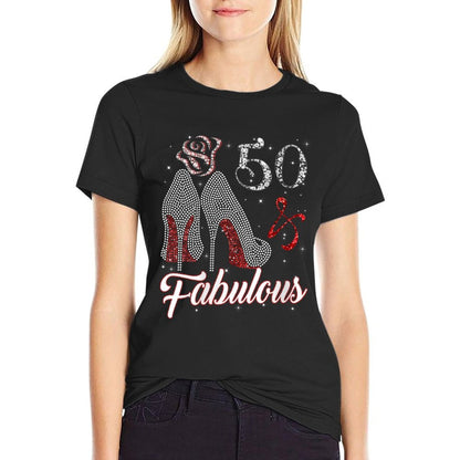 Womens 50 And & Fabulous 1971 50Th Birthday Gift For Womens  Stretchy T-Shirt