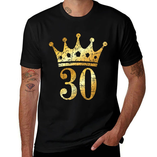 Crown Number 30 (Antique Golden Yellow) 30th Birthday  Moisture-wicking T-Shirt
