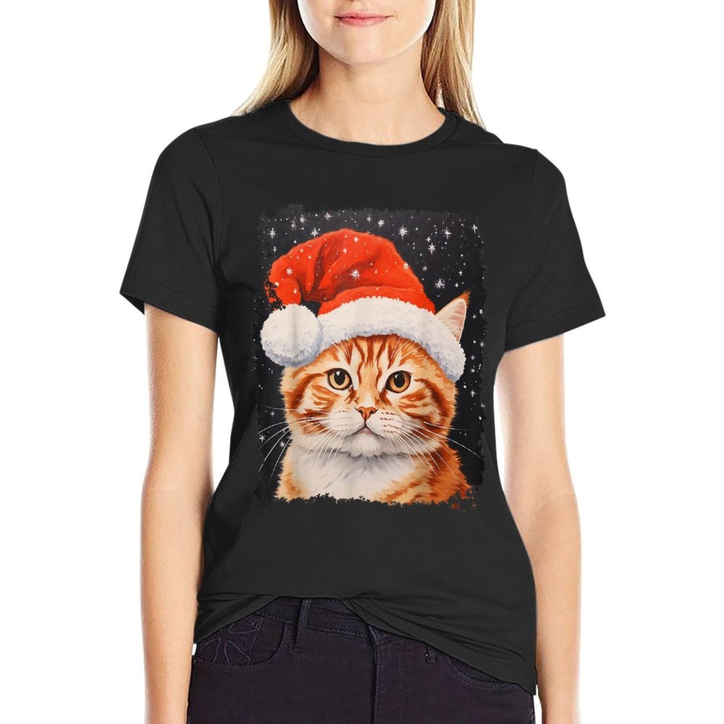 Pop Art Orange Ginger Cat Christmas  Odor-resistant T-Shirt
