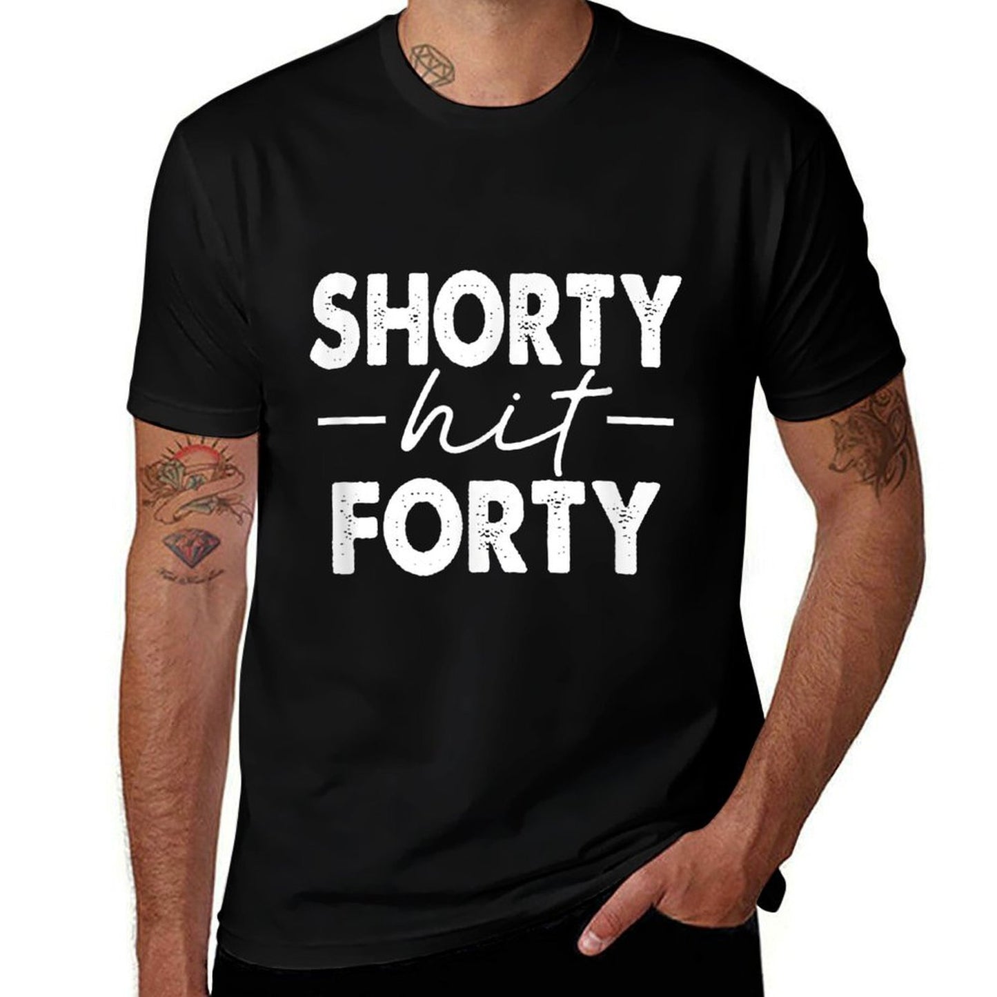 Shorty Hit Forty 40th Birthday for Women Her 40 Bday  Summer-ready Fabric T-Shirt