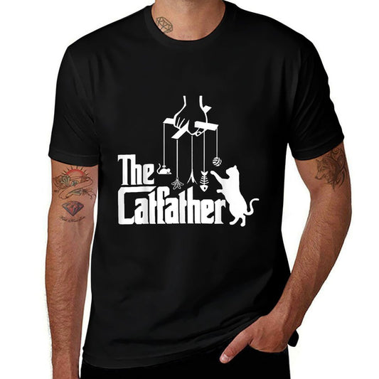Funny Cat Dad Life The Catfather Fathers Day Mens Vintage  Durable T-Shirt