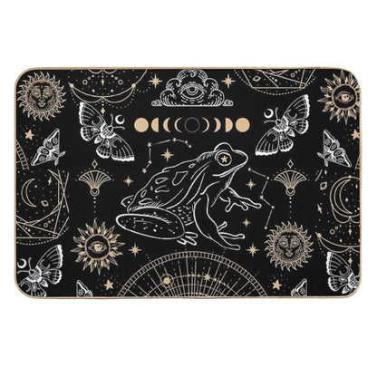 Dark Academia Gothic Frog Tarot Occult Moon Phases with Fairycore Aesthetic, Witchy Magical Goth Fantasy  Multi-Purpose Bath Mat