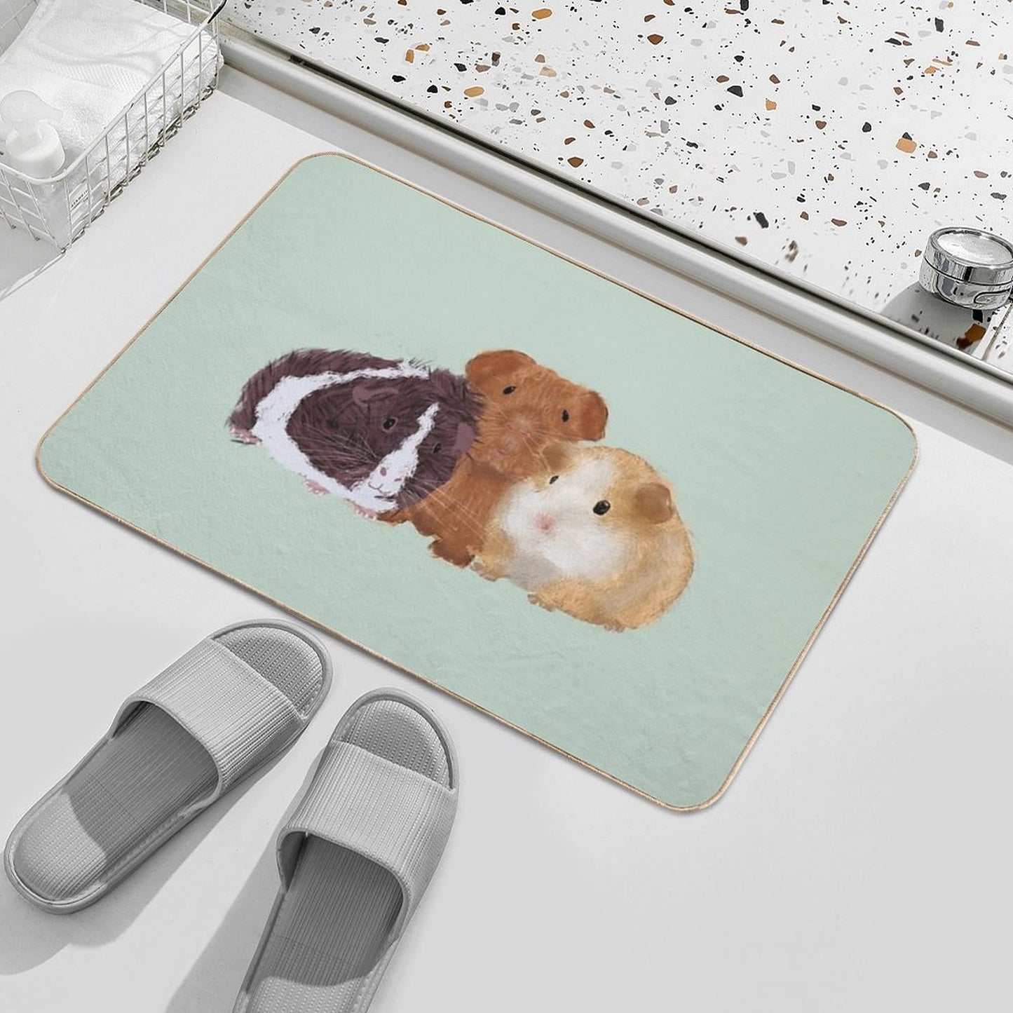 Guinea Pigs  Easy To Clean Bath Mat