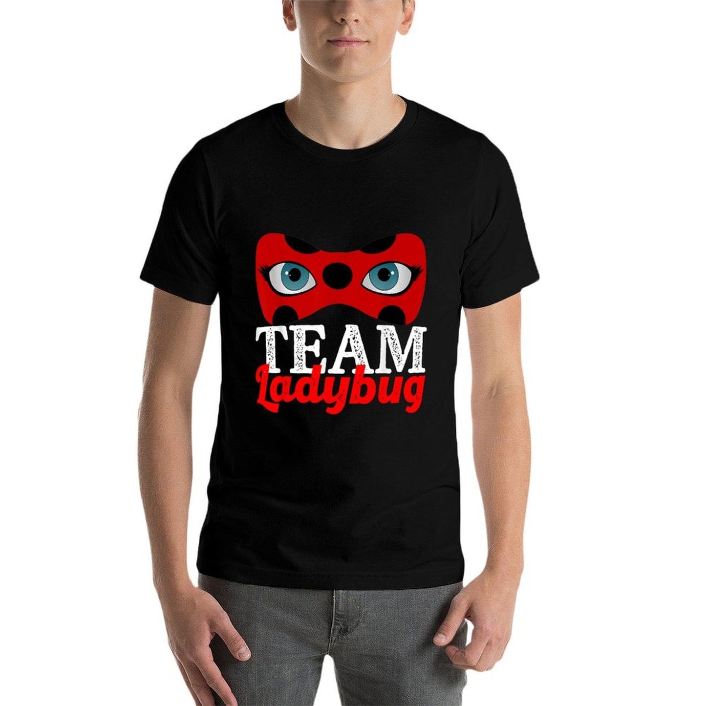 Team Ladybug Funny Costume Mask  Oversized Silhouette T-Shirt