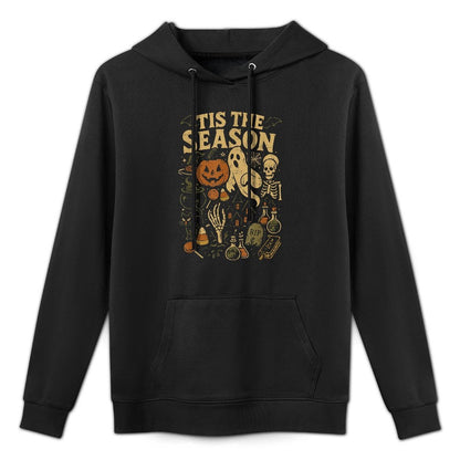 Halloween Vibes Spooky Season Pumpkin Witch Tis The Season Medium-Weight Fabric Hoodie