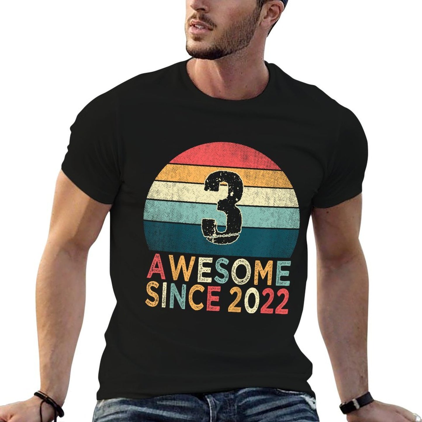 Kids 3rd Birthday Vintage Retro 3 Years Old Awesome Since 2022  Affordable Price T-Shirt