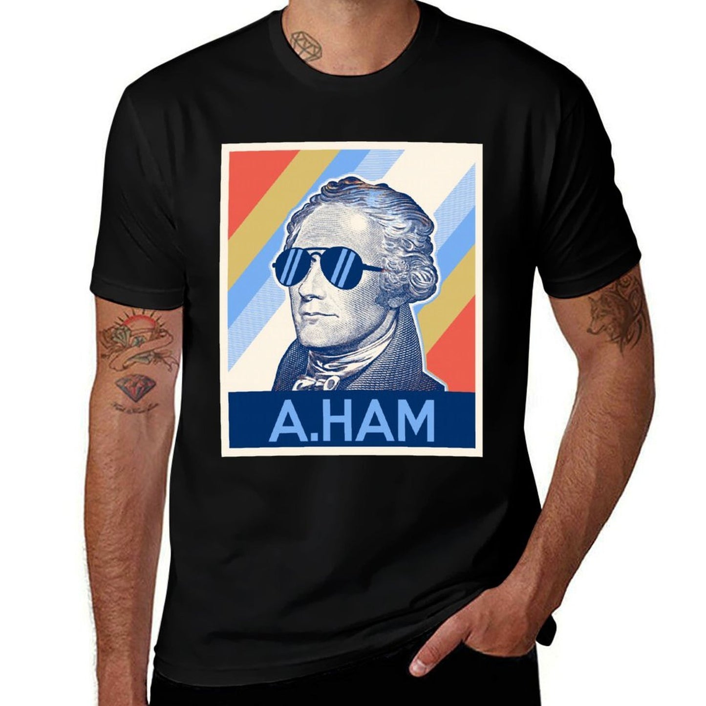 Hamilton Wearing Sunglasses  Affordable Price T-Shirt