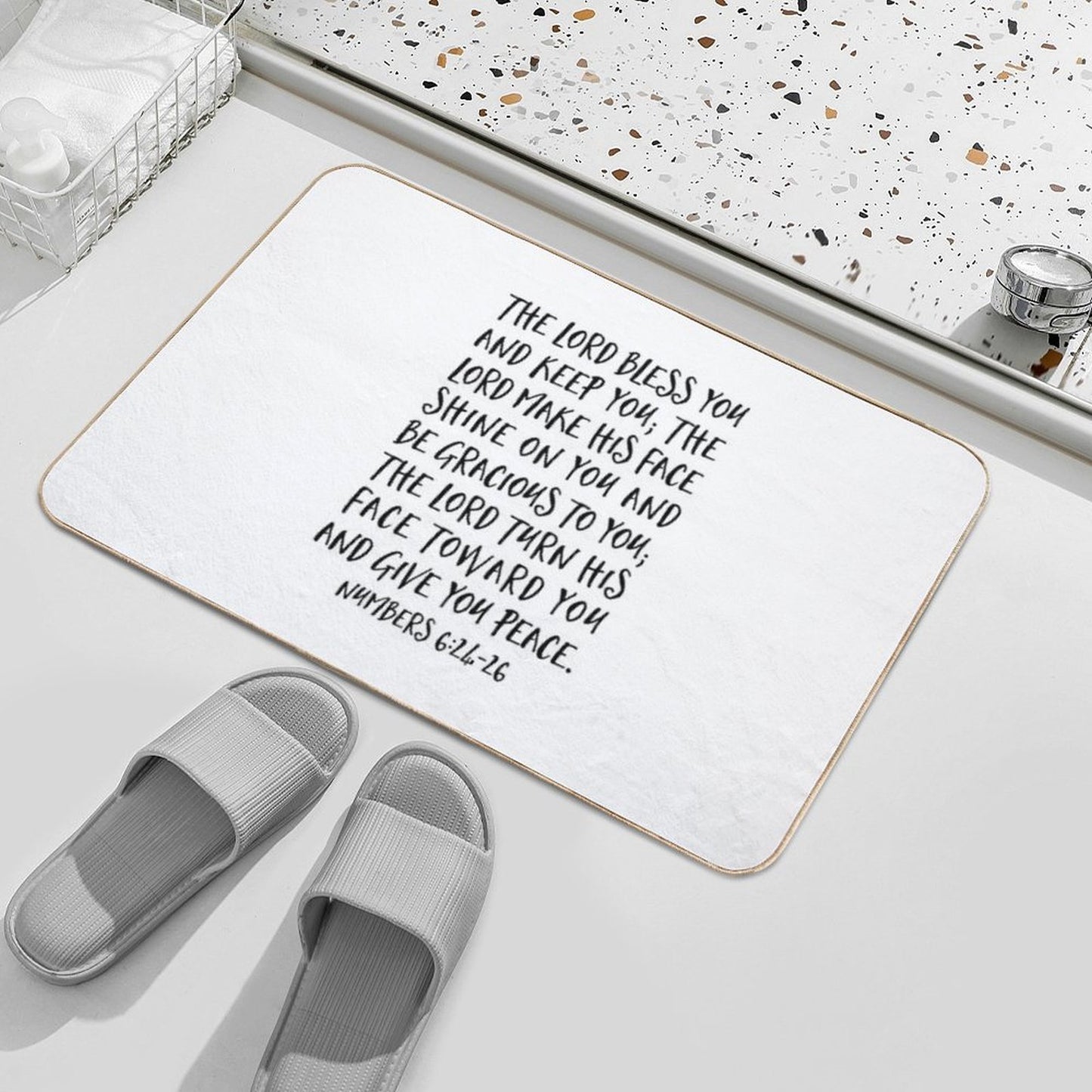 The Lord Bless You And Keep You, Numbers 624-26, Scripture Art  High-Traffic Bath Mat