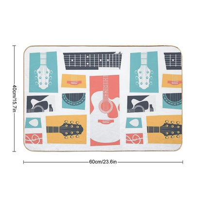 Guitar Collage  Non-Slip Bath Mat