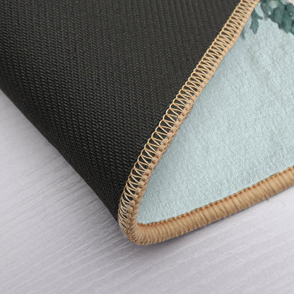 Crescent Shaped Flowers And Lantern  Odorless Bath Mat