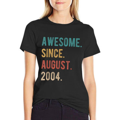 Retro 21 Years Old Awesome Since August 2004 21st Birthday  Polyester Blend T-Shirt