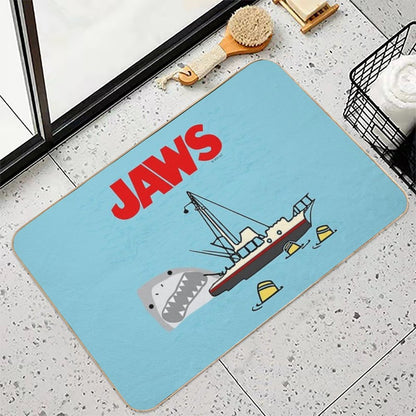 Jaws Movie Fan Art , Shark Beside Boat , Gonna Need A Bigger Boat  Slip-Resistant Bath Mat