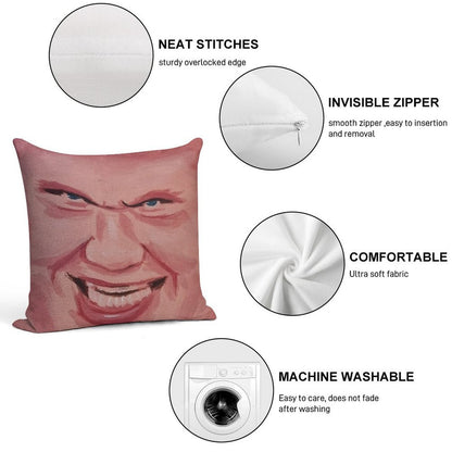 Evil Erling Haaland Face Soft Decorative Cover Throw Pillow