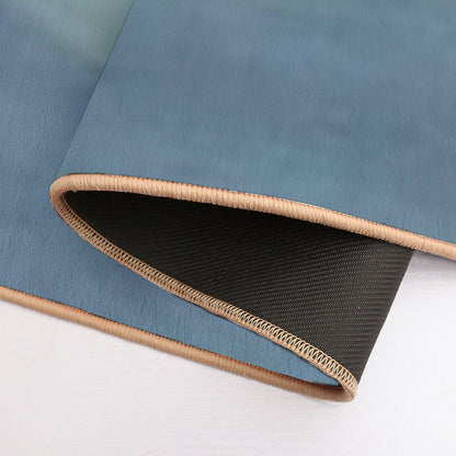 Minimalist Landscape Art in Neutral Blue Tones  Easy To Clean Bath Mat