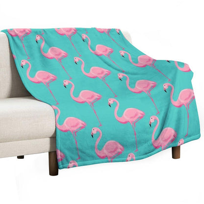 Flamingo Wrinkle-free Throw Blanket