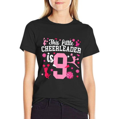 9th Birthday Cheer Girl Nine Year Old Cheerleader  Versatile T-Shirt