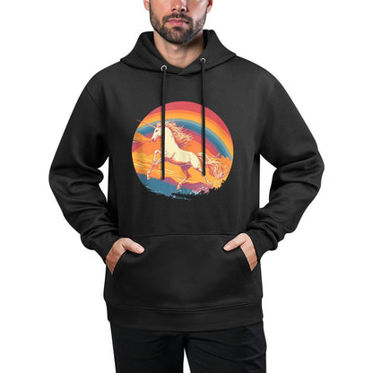 Majestic Sunset Unicorn Art Mystical Creature Fantasy Durable Construction Hoodie