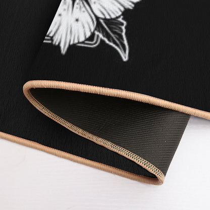 Cat Skull And Pretty Flowers  Pet-Safe Bath Mat