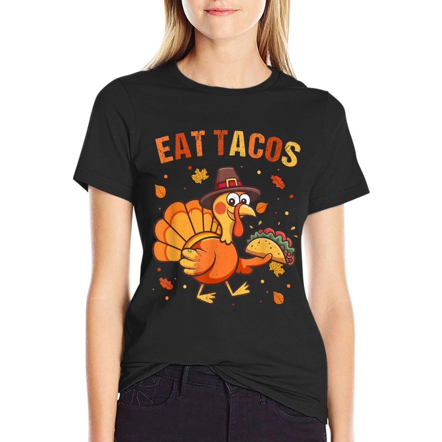 Thanksgiving Funny Mexican Turkey Eats Tacos Christmas  Vintage-inspired T-Shirt