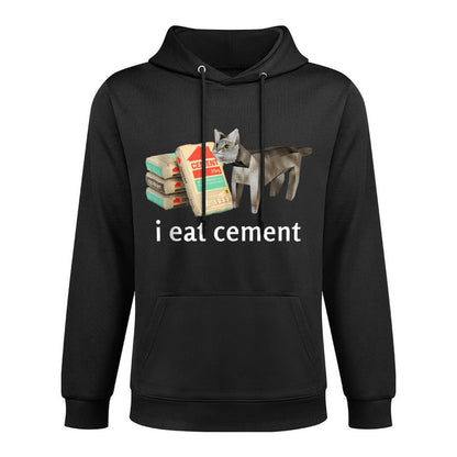 I Eat Cement Cat Kids Funny Dank Cat Meme Medium-Weight Fabric Hoodie