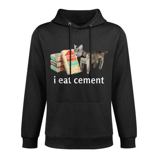 I Eat Cement Cat Kids Funny Dank Cat Meme Medium-Weight Fabric Hoodie
