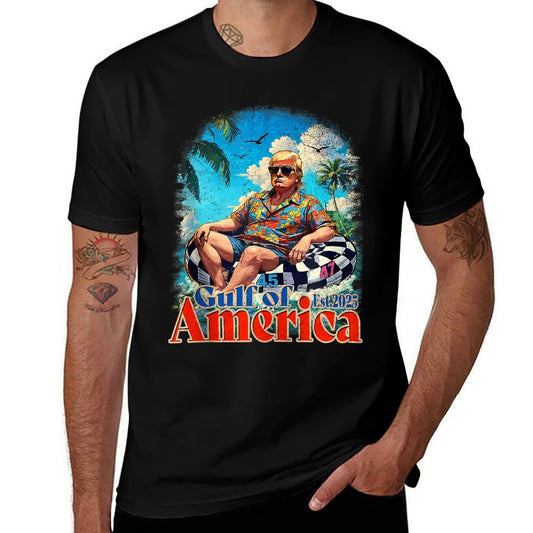 Funny Trump Gulf Of Us America 2025 Vintage Trump Summer-ready Fabric T-Shirt