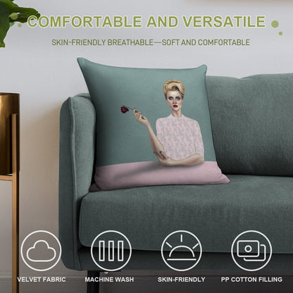 Rose Soft Ultra-Soft Texture Throw Pillow