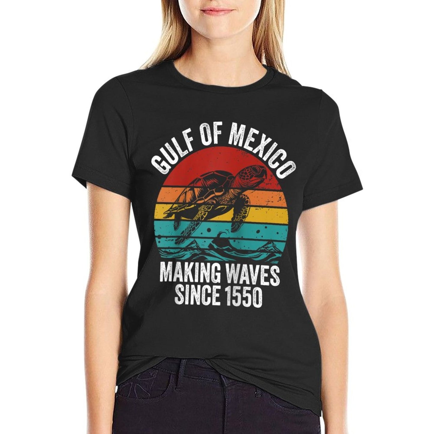 Gulf Of Mexico Est 1550 Turtle The Gulf Of Mexico Raglan Baseball  Trendy Pattern T-Shirt
