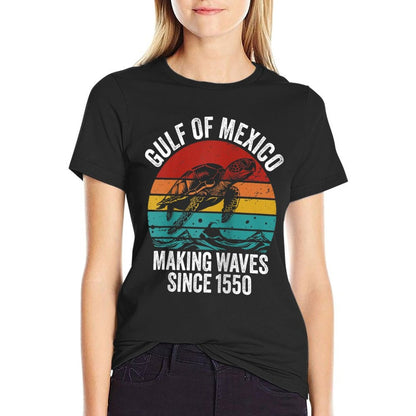 Gulf Of Mexico Est 1550 Turtle The Gulf Of Mexico Raglan Baseball  Trendy Pattern T-Shirt